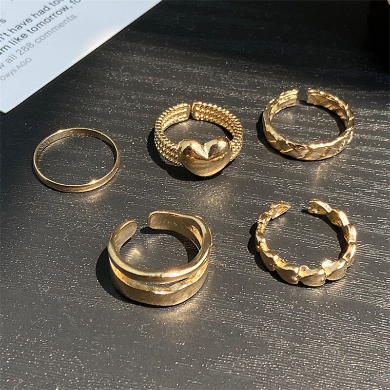 einstellen böhmischer, herzförmiger goldringe für damen und mädchen aus zinklegierung, fingerringe, 2022 klassische schmuckringe für damen
