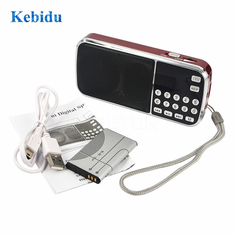 Kebidu Mode L-088 Draagbare HIFI Mini Speaker MP3 Audio Muziekspeler Zaklamp Versterker Micro SD TF FM Zaklamp Radio