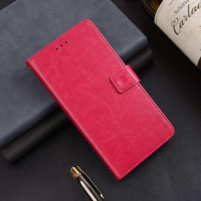 Wallet Case For Realme C3 Flip Leather Cover For OPPO Realme RMX2020 Phone Case Funda Capa Coque: Rose