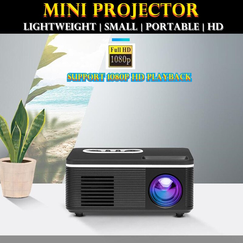 S361 Pro Led Mini Projector 320X240 Pixels Ondersteuning 1080P Hd Hdmi-Compatibel Usb Audio Draagbare Home theater Media Video Player