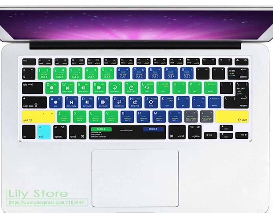 Euro VS Traktor Kontrol S4 Sneltoets Snelkoppelingen Silicone Toetsenbord Cover Skin voor Macbook Air 13 voor Macbook Pro 13 15 17