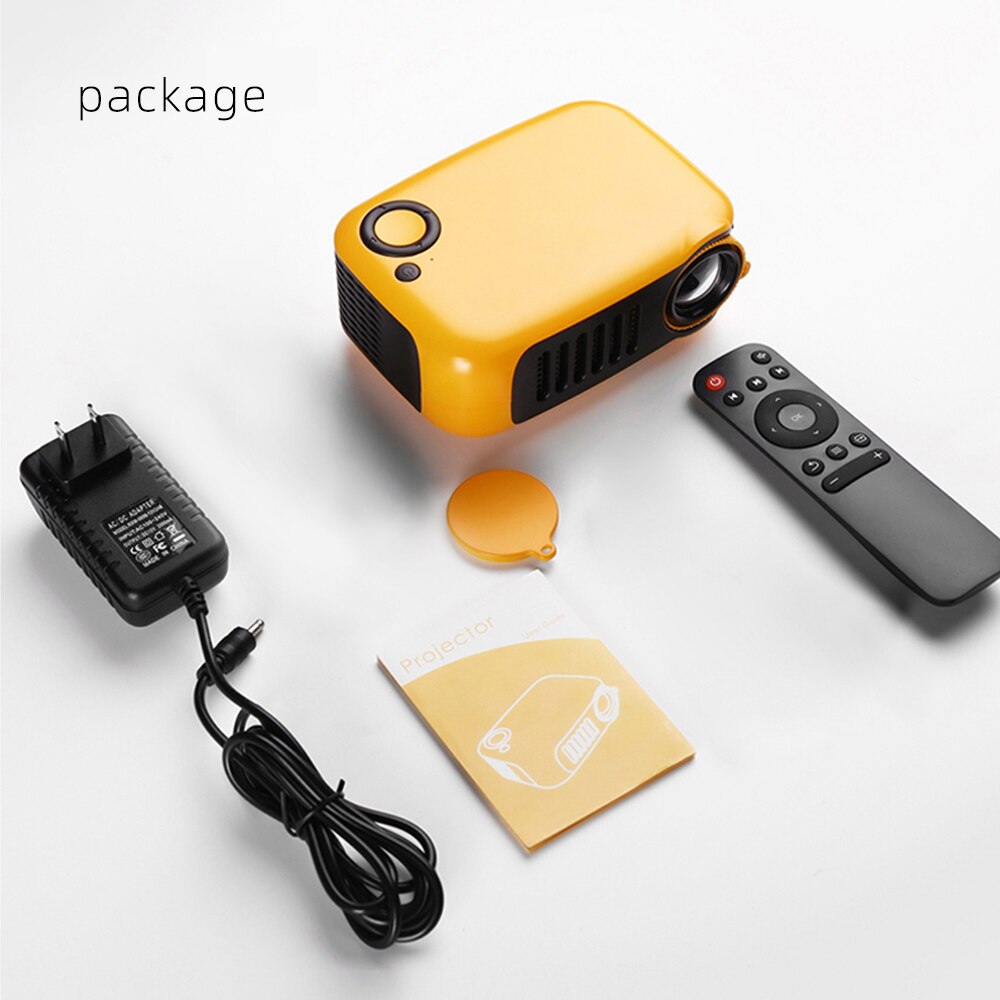 Veidadz A2000 Mini Projector 800 Lumens Draagbare Led Home Multimedia Video Player Met Ingebouwde Luidspreker Te Sturen hd Kabel: Orange / uk plug