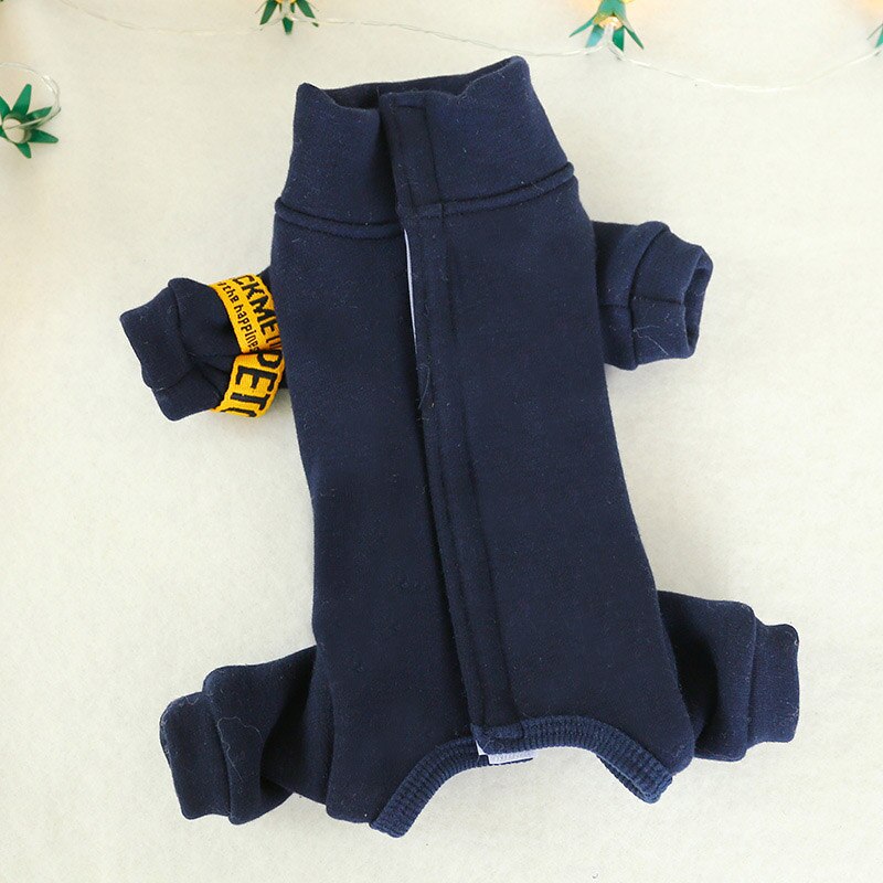Winter Hund Overall für Hunde Yorkshire Terrier Shih Tzu Overalls Welpen Haustier Kleidung Pyjamas Kleidung combinaison pantalon femme: Navy / L