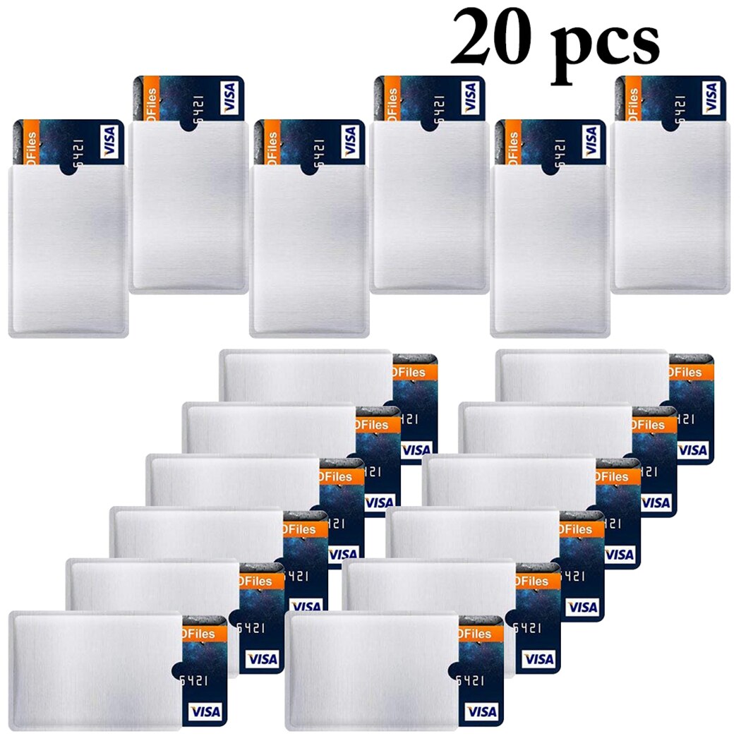 10pcs/20pcs Silver RFID Blocking Sleeves Premium Plastic Blocking Sleeve Anti Theft Credit Card Sleeve Portable Card Protector: 20pcs