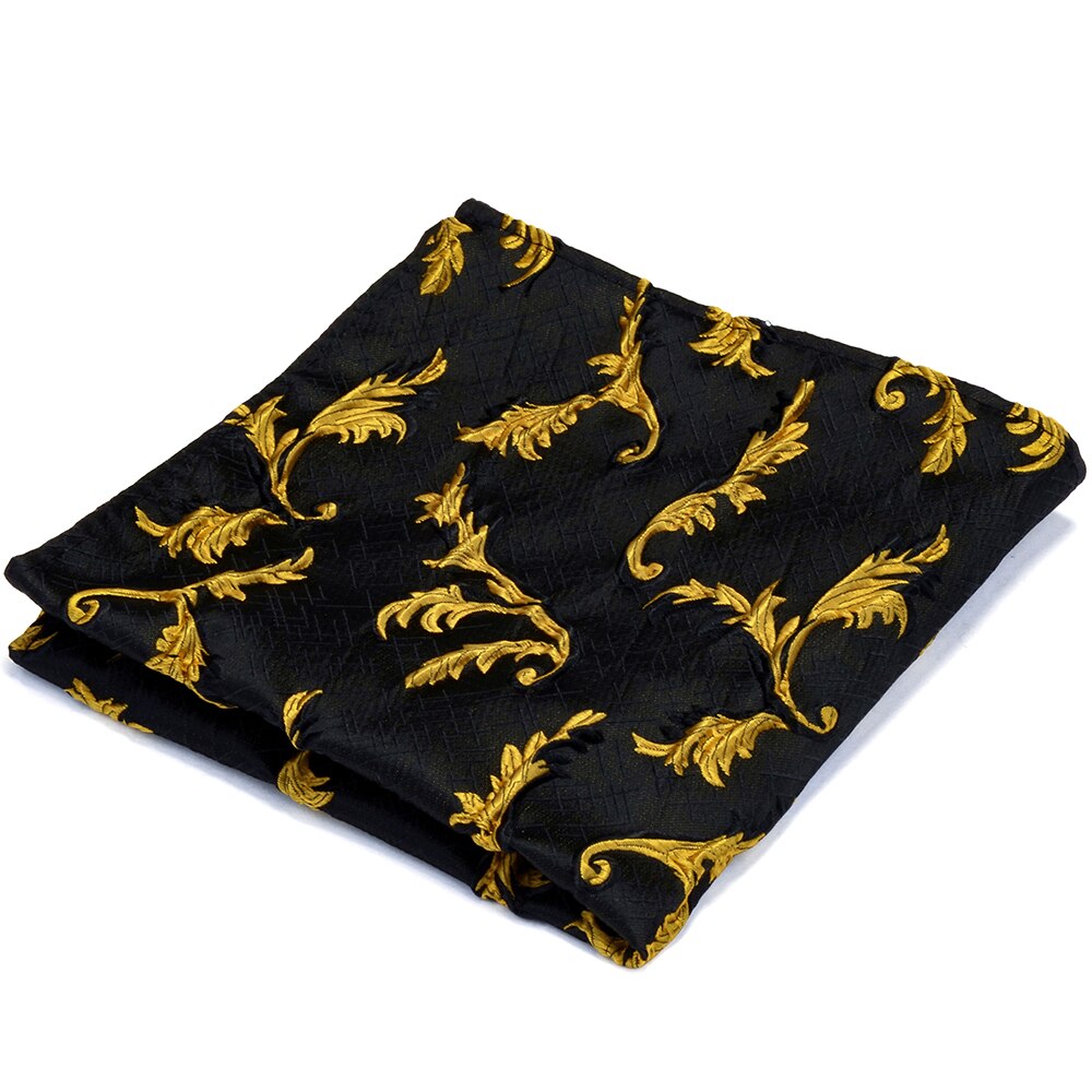 Mouchoir de luxe en soie fait main pour hommes vert noir Jacquard à fleurs Hanky pour poche de fête d'affaires serviette de poitrine carrée: 08