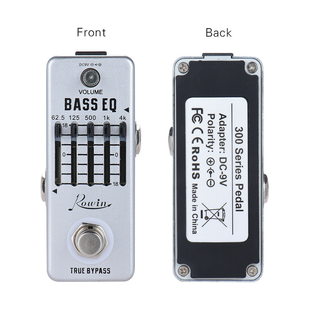 Rowin LEF-317B Bass EQ Pedal 5 Band Equalizer Pedals For Bass Guitar With 5 Band Graphic Mini Size True Bypass