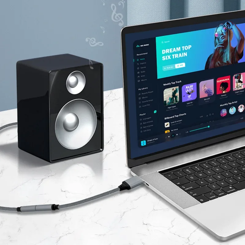 USB naar 3,5 mm jack audio-adapter USB A naar 3,5 mm audiokabel USB naar audio jack-adapter hoofdtelefoon converter voor pc-laptop