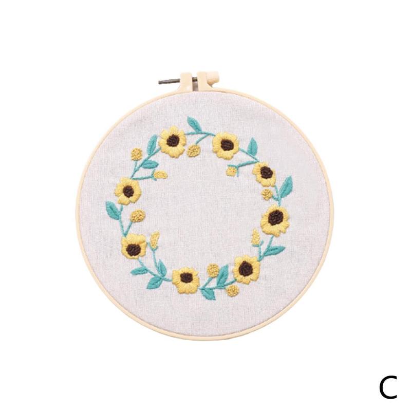 Borduurwerk Kit Hoepel Diy Bloemen Planten Patroon Cross Bag Stitch Kit Punch Cross Kit Naald Borduren Borduren Hand Stitc A3C8: C