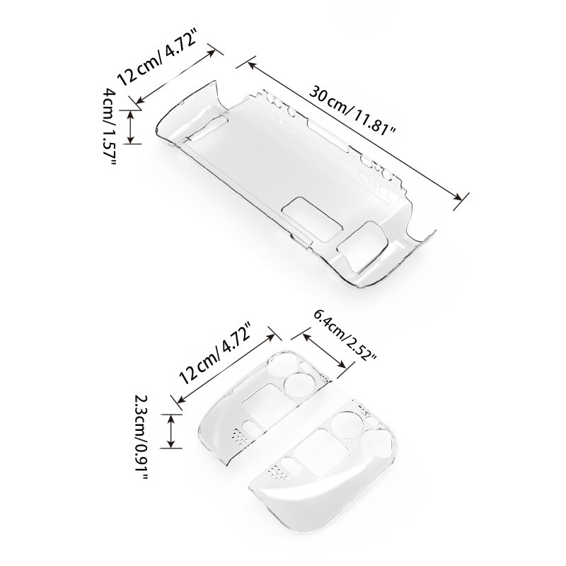 69ha transparente, geteilte kristall-hartschalen-schutzhüllen mit vollständiger abdeckung und anti-fingerprint-beschichtung für steam deck host