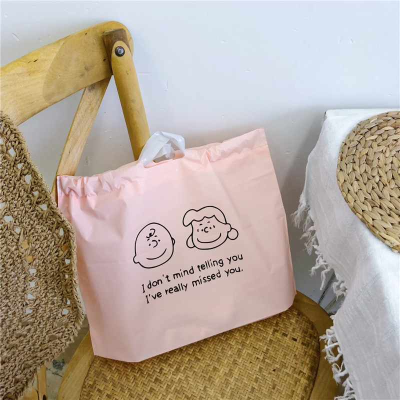 Cute Dog Drawstring Bags Simple Large Capacity Women Shopping Handbag Reuse Recycle Bag