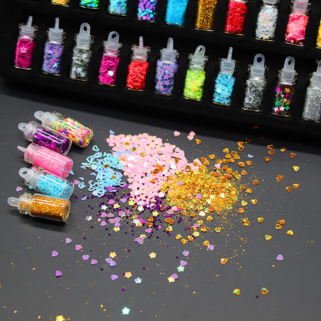 12/24Stck Pailletten/funkeln Füllstoff Weichen Schleim Spielzeug Für freundlicher Schlamm DIY Bausatz добавки для слаймов еда из китая лапша