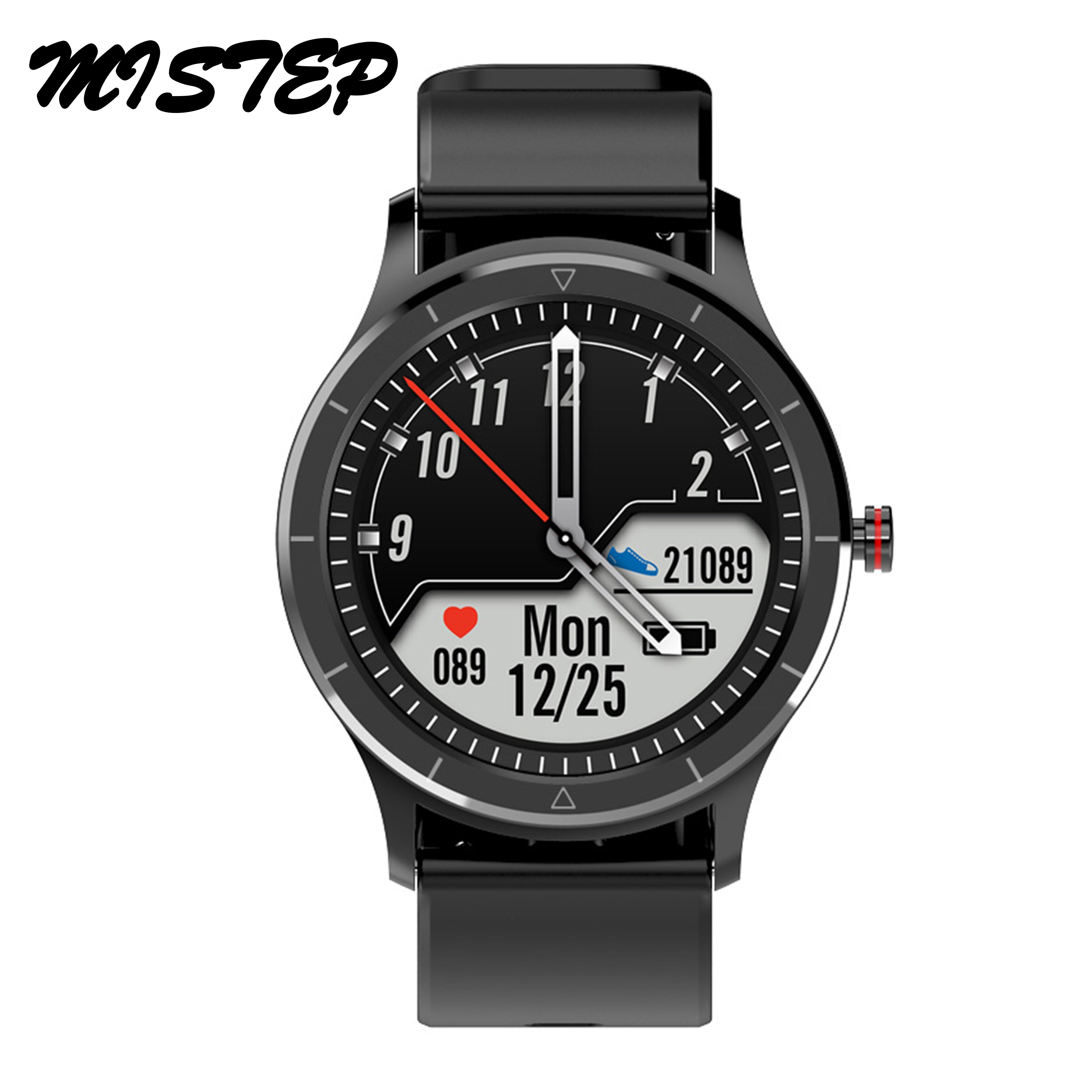 MISTEP ZM08 Men's Full Touch Screen Smart Watch IP67 Waterproof Blood Pressure Heart Rate Sports Fitness Tracker for Android iOS