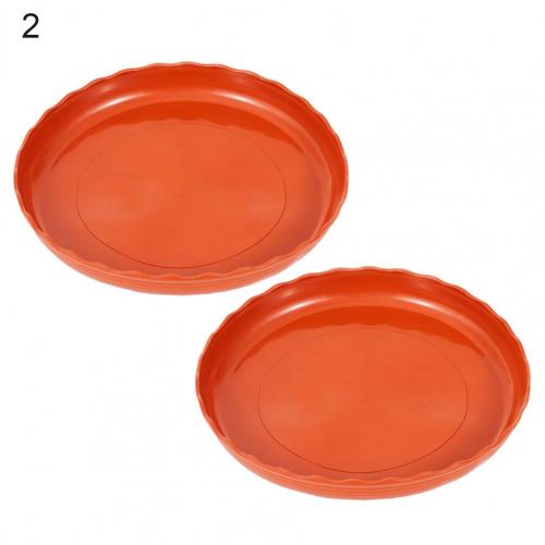 Plateau de Pot Portable, collecteur de Drainage excessif, en plastique, résistant à l'usure, Anti-déformation, pour la maison, 2 pièces, 4 couleurs: Brick Red 2