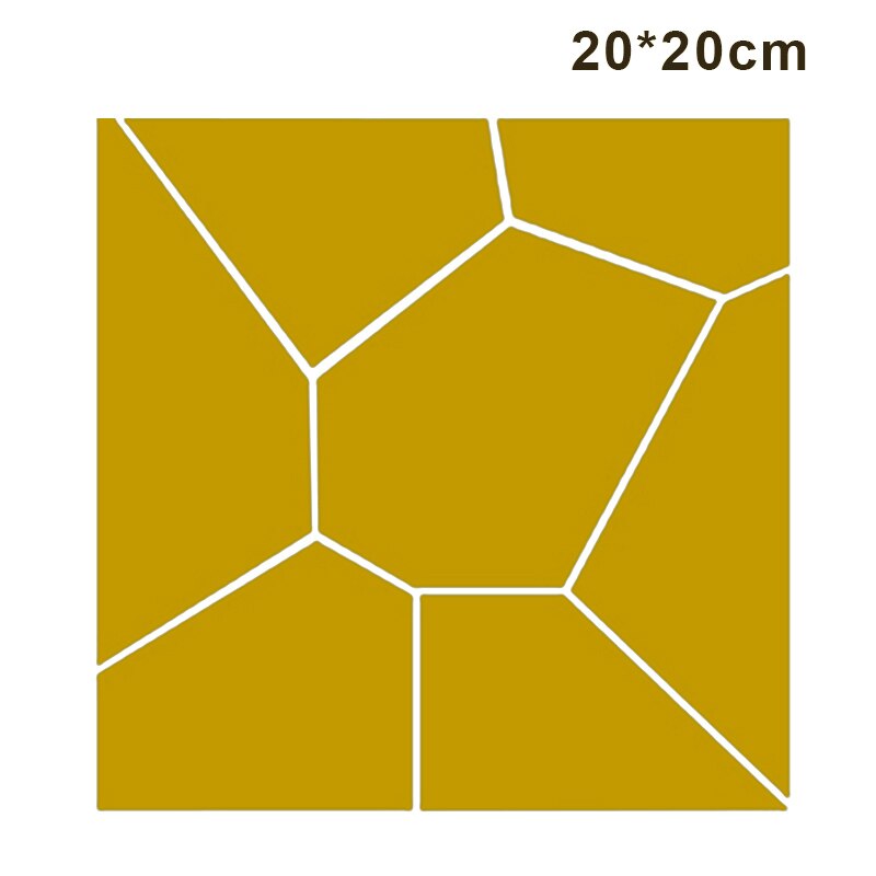 Pegatinas de espejo 3D para pared, pegatinas geométricas removibles, DIY TV de fondo, decoración de la habitación del hogar, YE: Dorado / Grande
