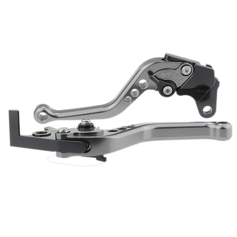 Für YAMAHA YZF R125 CNC Kurze Lange Motorrad Einstellbare Bremse Kupplung Hebel Griff Zubehör Griff Griffe: Short Grey