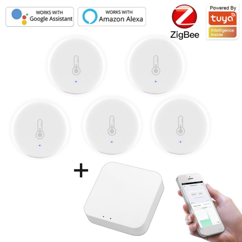 ZigBee Tuya Temperature Humidity Sensor Alarm System Intelligent Home Automation Work With Tuya ZigBee Hub Sensor Home Security