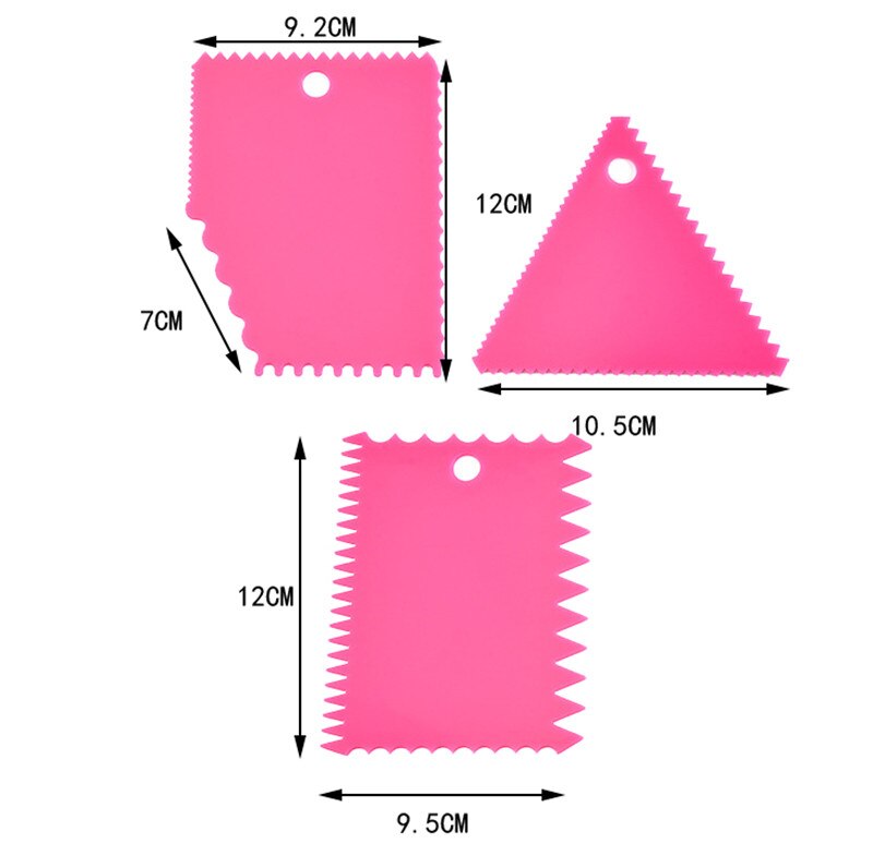 Pastry Dough Cutter Cake Bread Slicer Baking Tools For Cakes Scraper Cake Blade Silicone Spatula For Cake Patisserie 3PCs/Set