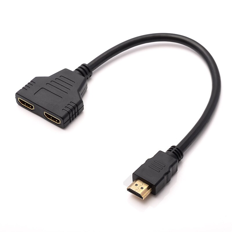 DZLST HDMI Splitter 1 in 2 Out HDMI Male to HDMI Female Adapter Converter Video Cable 1080P 2 Port HDMI Switch for PC Display: Default Title