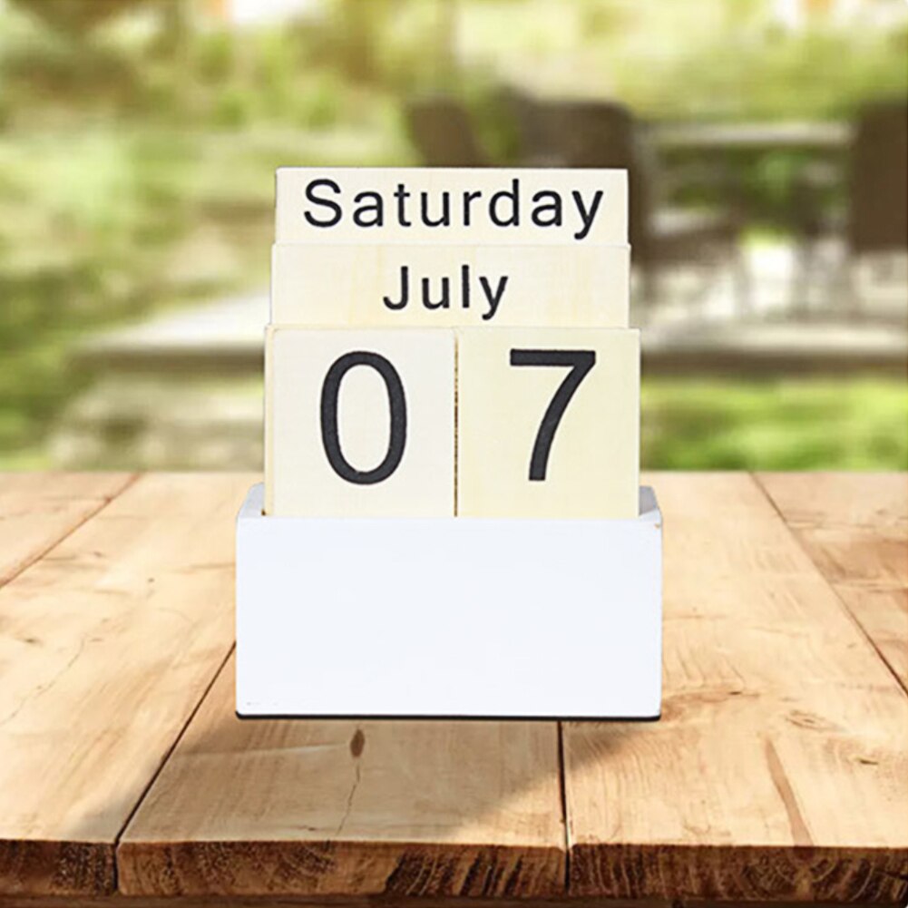 Maand houten blok decoratie week bureau woonkamer thuis datum display bar fotografie rekwisieten eeuwigdurende kalender