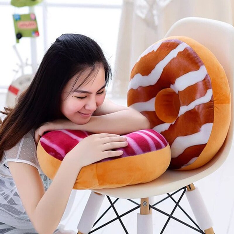 40cm puder donut chokolade donut sofa sæde pude donut formet pude flot bund pude lur pude uden fyld
