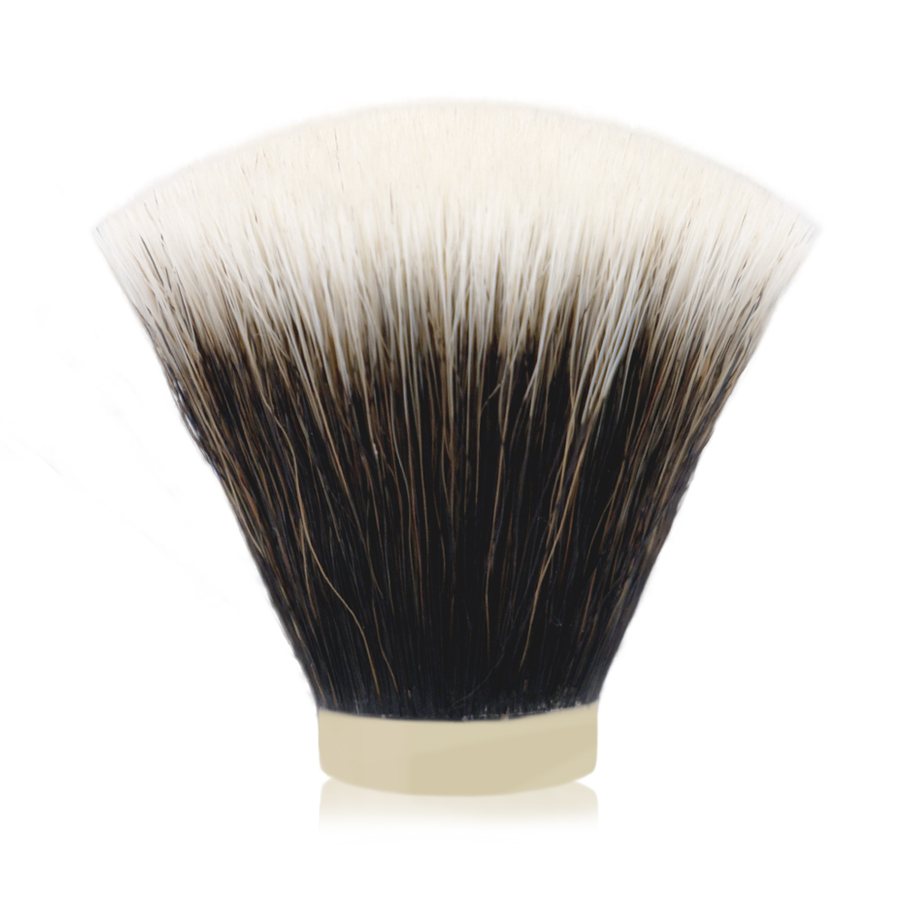 Boti Brush Tuxedo Ceiling Thick Hair 5th Fan Shape Synthetic Knot Men's Beard Styling and Foam with Wet Shave: Silver