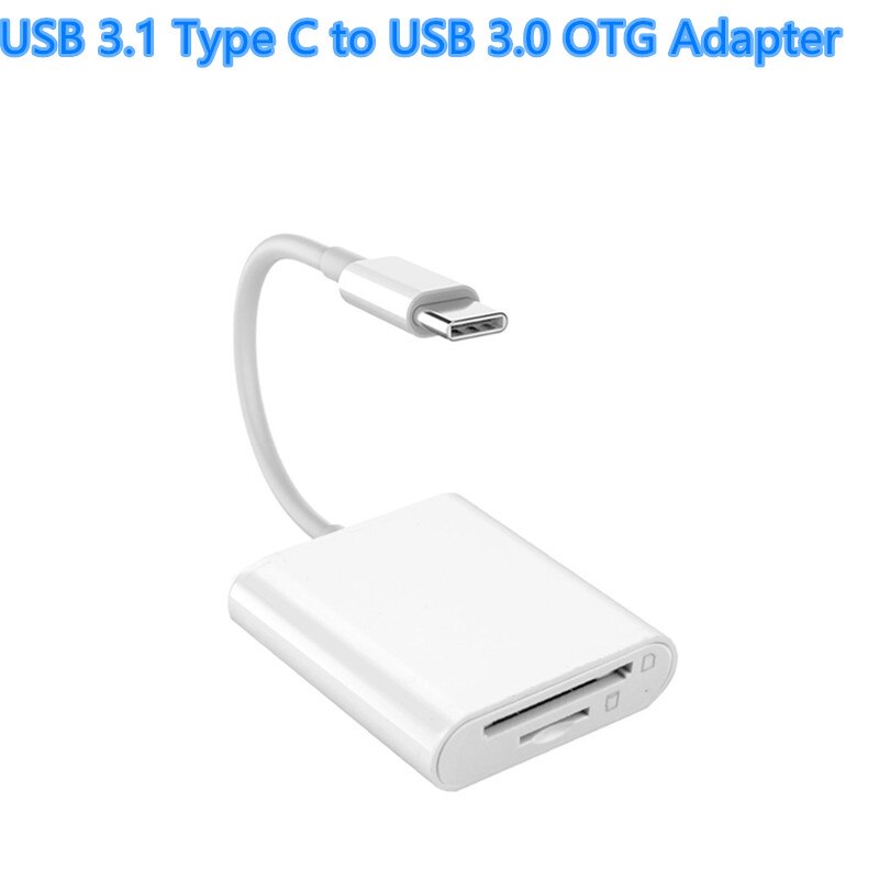 Kaartlezer Usb 3.1 Type C Naar Usb 3.0 Otg Adapter Type-C Twee-In-een kaart Readermemory Kaartlezer Voor Laptop Tablet