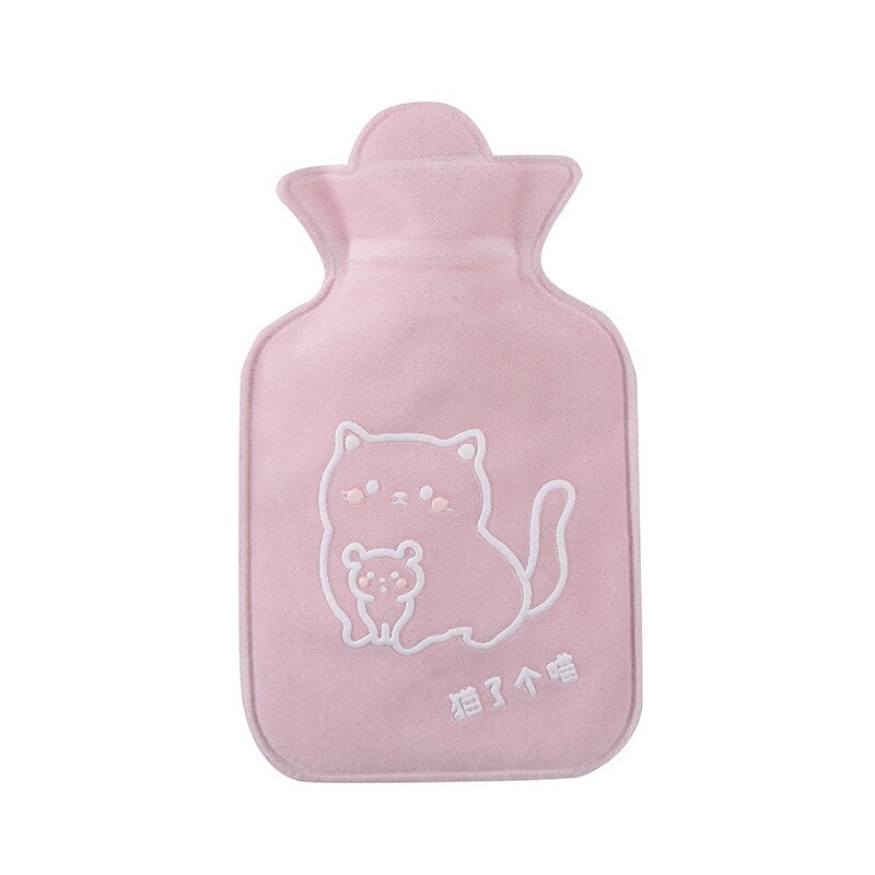 Neue Flasche Weichen Heißer-wasser Tasche Plüsch Student Durable Cartoon Tragbare Winter Warm Wärme Mehrweg Hand Wärmer: Pink cat