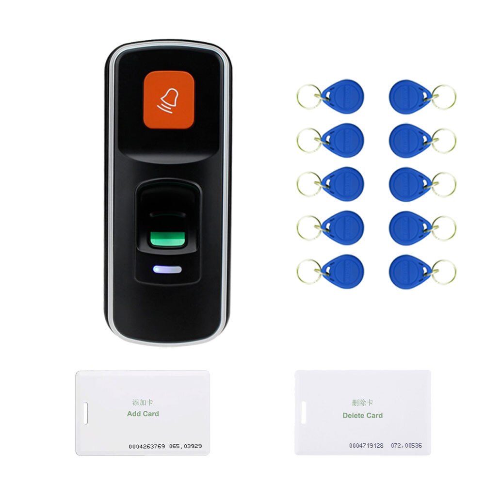 Biometrisk fingeraftryk dør adgangskontrol støtte finger  / id125 khz rfid kortlæser 1000 brugere dør adgang controller