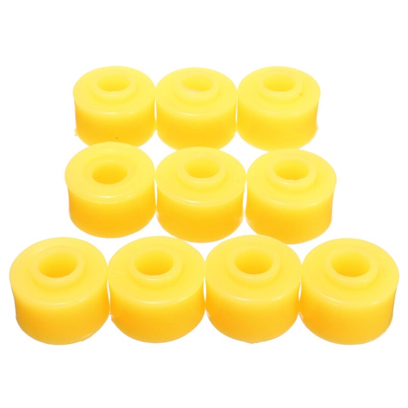 Amortiguador para automóvil de 10mm de diámetro interior amarillo, protección de golpes de goma, piezas de bujes absorbentes para accesorios para automóvil, 10 Uds.