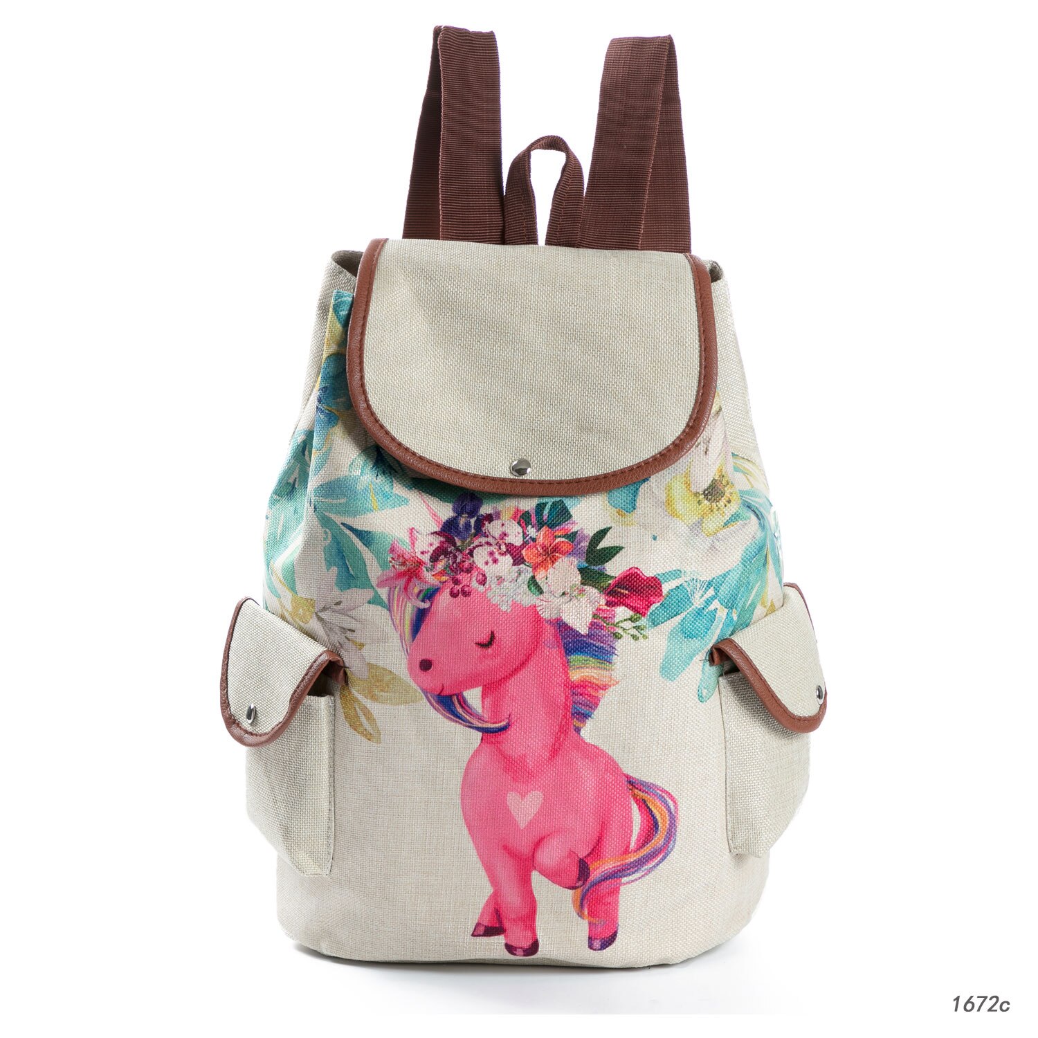 Miyahouse Women Canvas Backpack Cats Printed Backpack For Teenage Girls Female Drawstring Backpacks Girls School Bags: 1672c