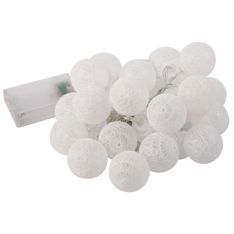 10/20 LED Cotton Ball Led Lights Battery Powered Festoon Led Light Garland Fairy Lights Year Room Decor Christmas Decoration