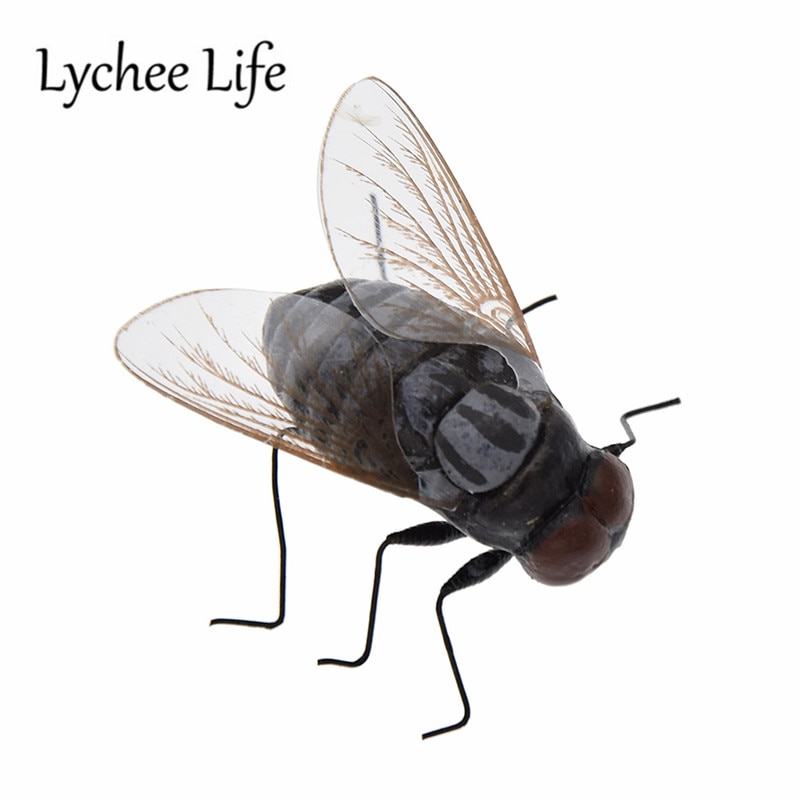 4pcs Simulation Fly Fridge Magnet 3D Insect Shape Refrigerator Magnetic Sticker Tricky Funny Home Kitchen Decoration