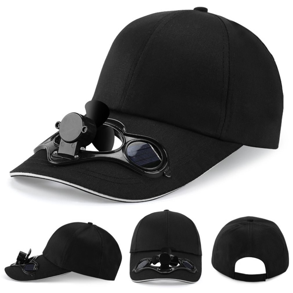 Solar fan cap Sunscreen cap Fan Cooling Baseball Cap Cotton Embroidered Satin Energy-saving Breathable