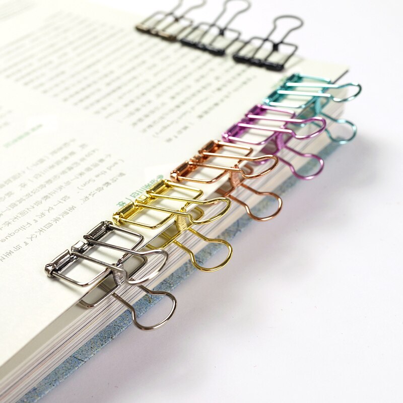 1pc mini papirvarer udhulet ringbind clips papir clips noter brev notes bog clips gør det selv bogmærke papirvarer