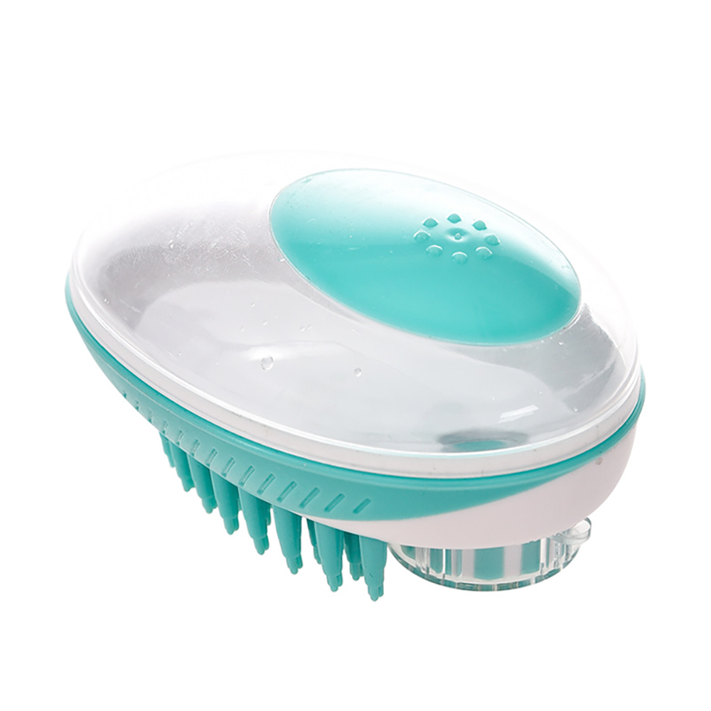 Cepillo para baño de perro 2 en 1 para mascotas peine para masaje de SPA de silicona suave para perros, gatos, ducha, aseo, herramienta de limpieza para perros, suministros para mascotas: Verde