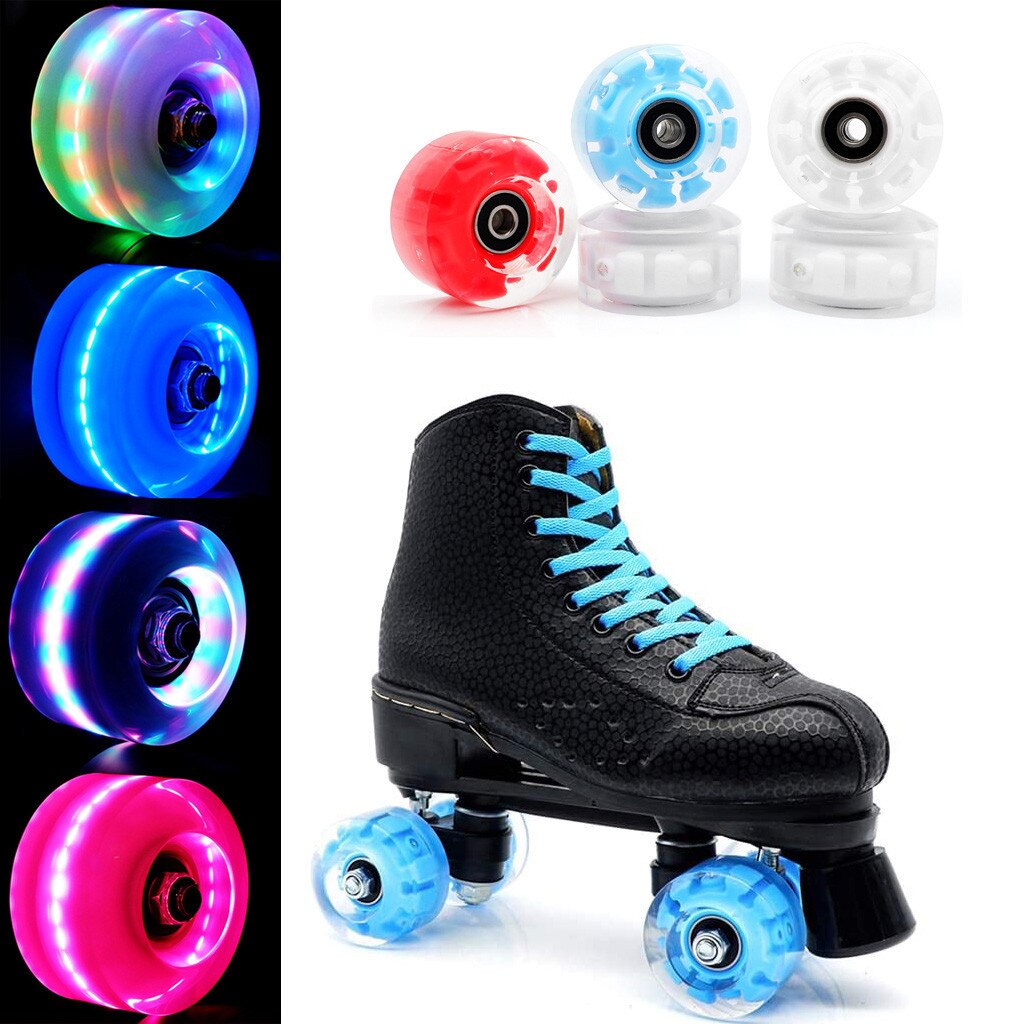 Luminous Light Up Quad Roller Skate Wielen Lagers Geïnstalleerd Pop-Quad Roller Lichtgevende Roller Skate Roller Skate Wielen