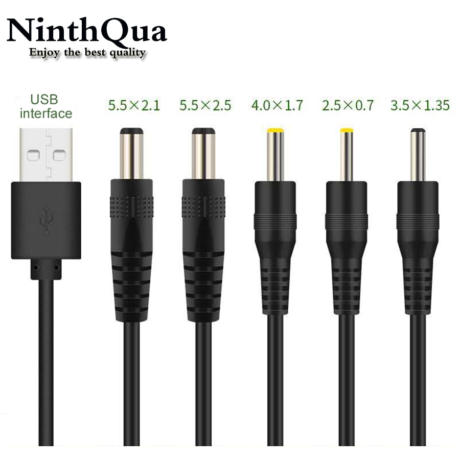 1Pcs Usb A Stekker Dc 2.5 3.5 1.35 4.0 1.7 5.5 2.1 5.5 2.5Mm Voeding plug Jack Type Een Verlengkabel Connector Cords