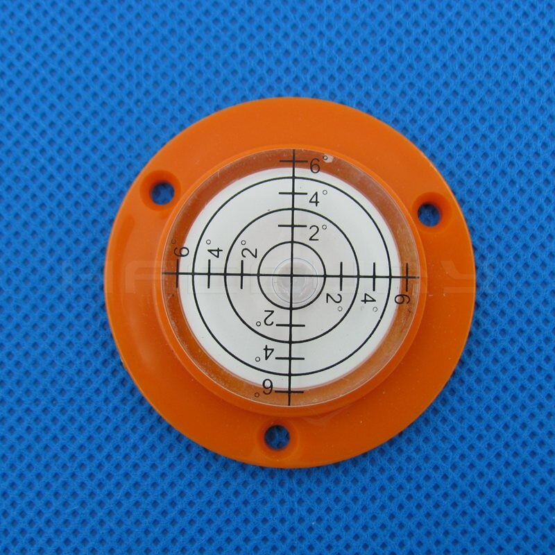 50*9mm Shell Red Color Flanges Universal Circular level Plastic bubble level with Mounting Holes
