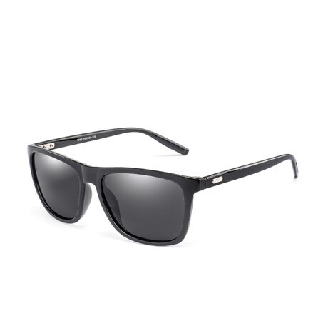 Glitztxunk Polarized Sunglasses For Men Classic Brand black Oculos de sol Men Square Driving Travel Sun Glass: Black