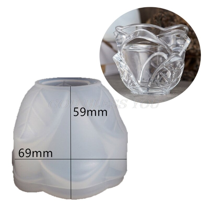 Handmade Glazed Cup Resin Casting Mold Glazed Rose Flower Glass Tumbler Mold Candle Holder Silicone Mold Art Crafts Tool: B