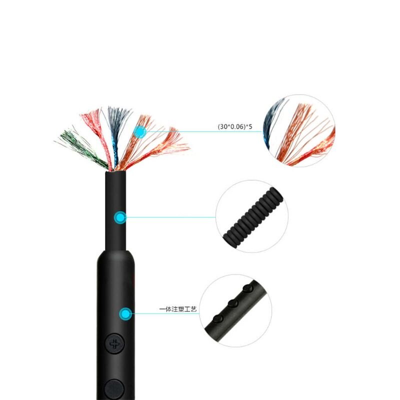 Udskiftning fjederkabel ledning linje til marshall major  ii 2 monitor bluetooth hovedtelefoner uden mikrofon med enkelt knap