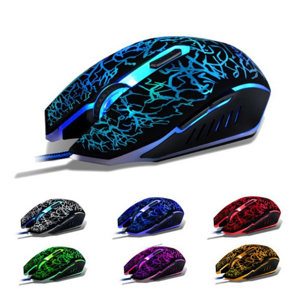 Computer Mouse Gamer Ergonomic Gaming Mouse USB Wired Game Mause 5500 DPI Silent Mice With LED Backlight 6/7 ButtonFor PC Laptop: L BLACK