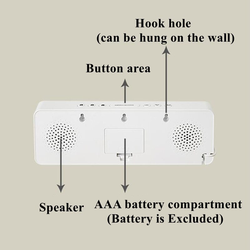 Digital Wall Clock Voice Control Date 3 Alarms Electronic Table Clock Night Mode Touch Snooze LED Clocks for Living Room