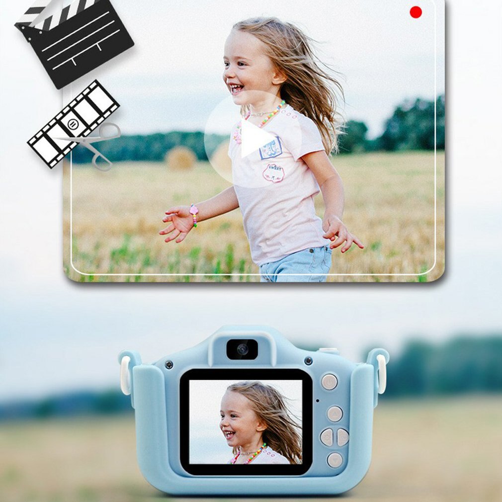 Mini Digital Kamera Karikatur Nette Kamera Spielzeug freundlicher Geburtstag Kleinkind Spielzeug Speicher karte kamera mit silikon abdeckung