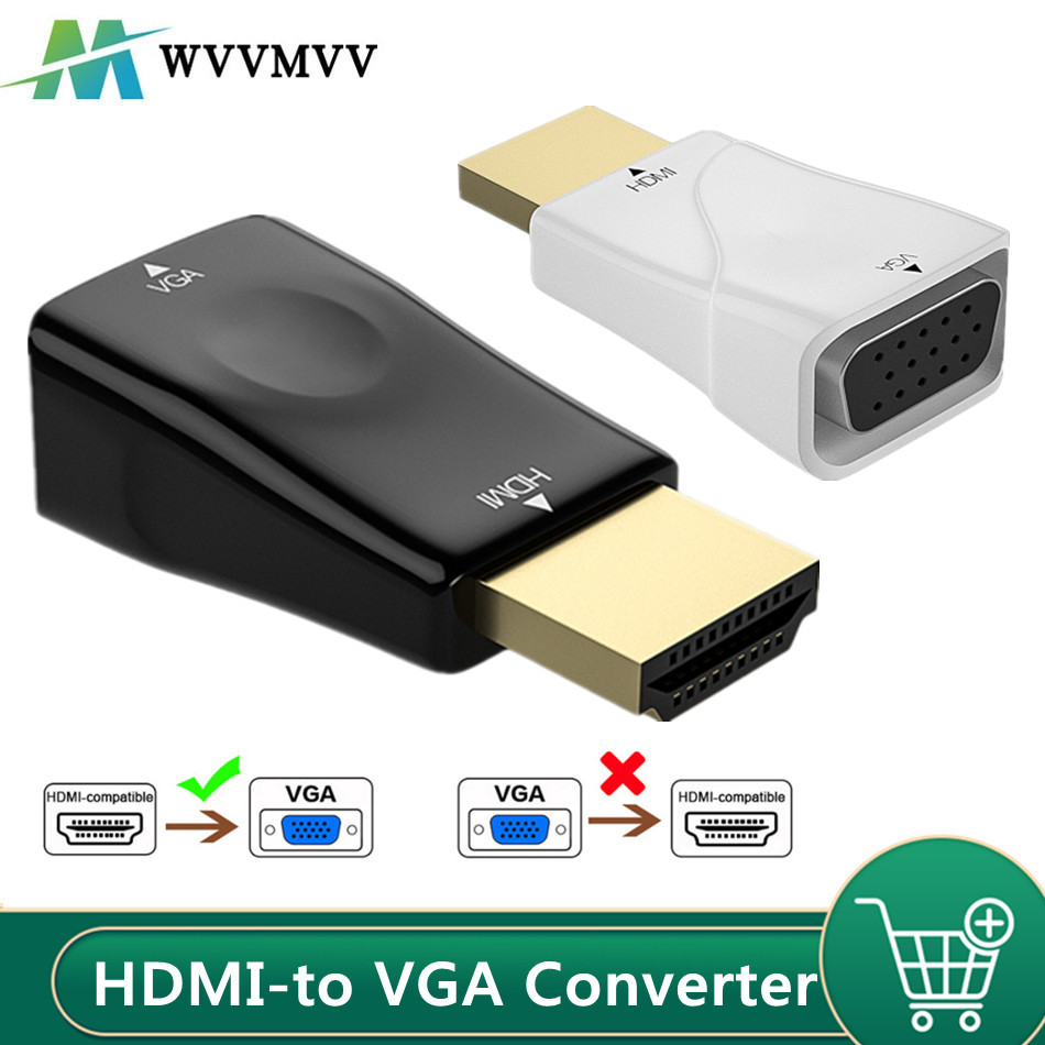 Wvvmvv hd hdmi-kompatibel til vga adapter konverter 1080p til xbox  ps4 pc bærbar tv boks til projektor skærm hdtv