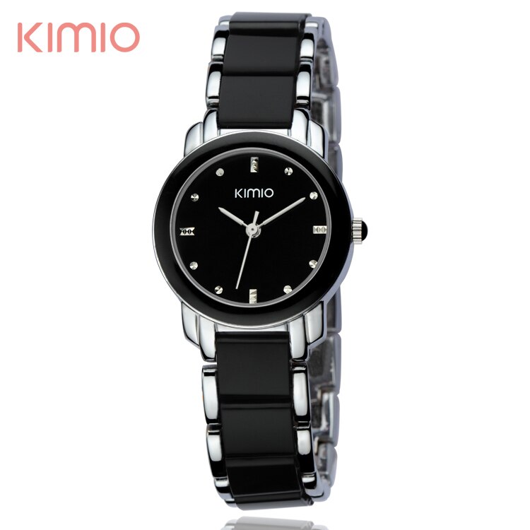Kimio Frauen Armbinde Uhren Dame Kleid Quarzuhr Weiß Simulierte Keramik Armbanduhren Wasserdichte Uhr: 1838