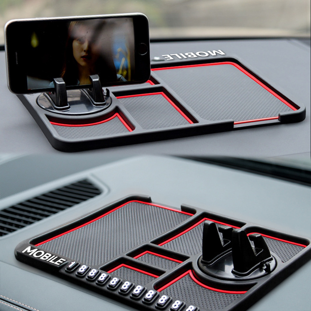 Silicone Car Anti-Slip Mat Auto Phone Holder Sticky Anti Slide Dash Phone Mount Parking Number Card Car Pad Mat Car Mat
