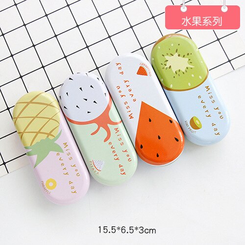 1PCS Top-grade Cartoon Metal Spectacle Cases for Eyeglasses Portable Rectangle Glasses Box Bag Eyewear Protector: Random 1PCS-E