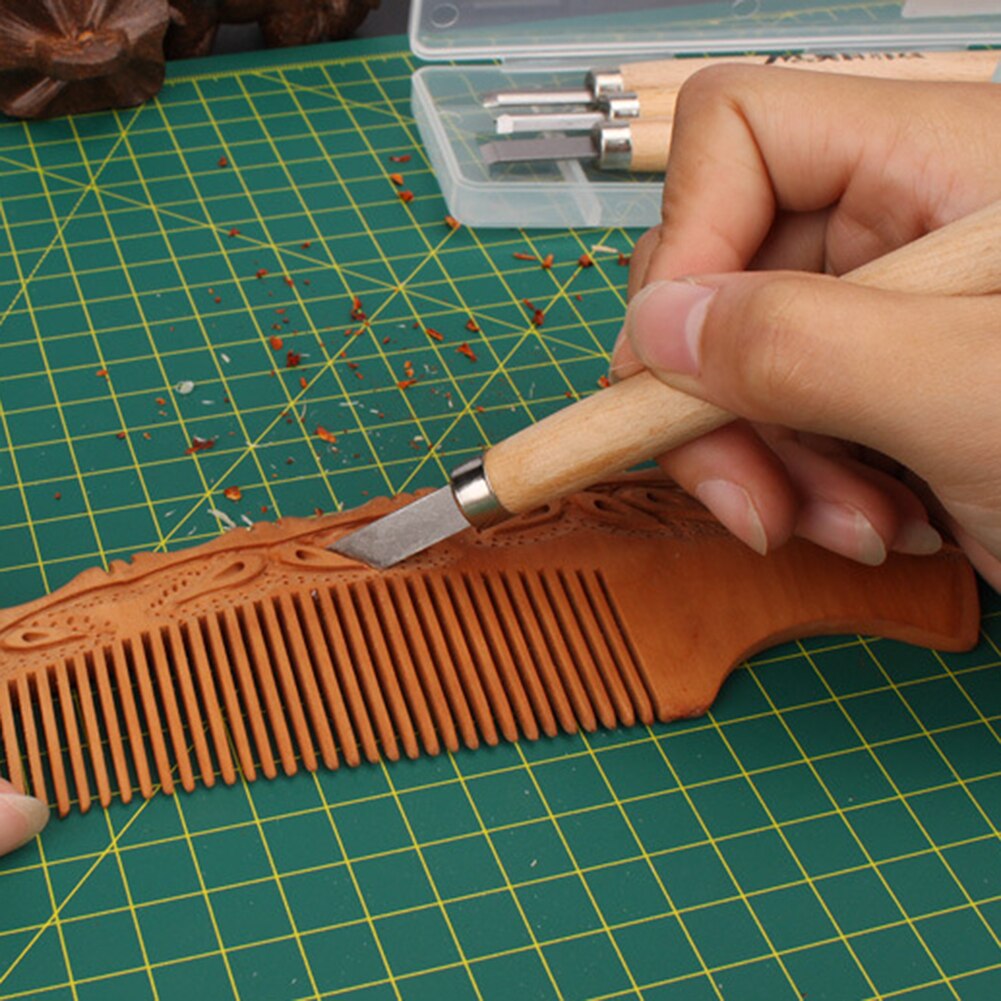 6pcs Wood Carving Chisels Strong Toughness Wooden Portable Woodcut Tools for Woodworking Engraving Handmade Knife