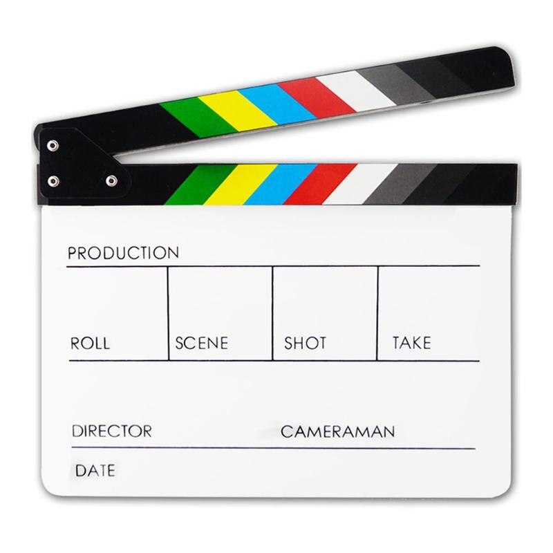 Film Clapper Board Skillful Manufacture Acrylic Colorful Director Video Scene Clapperboard Movie Film Clapper Cut Prop